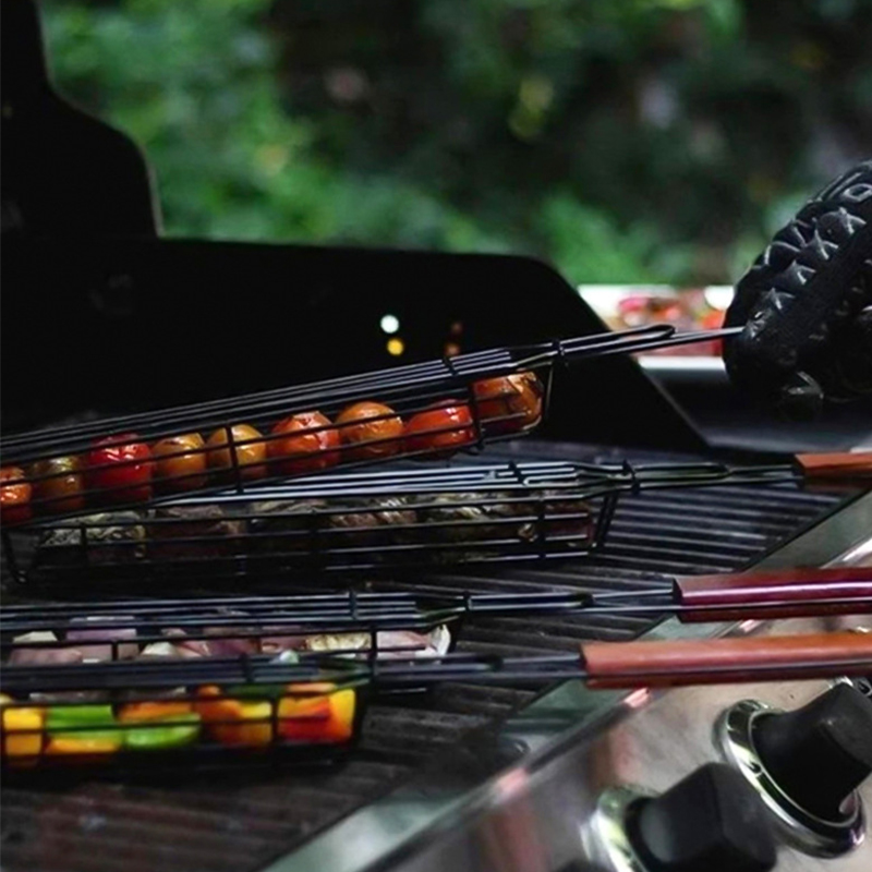 Camping barbecue BBQ Grilling Basket Charcoal grill Outdoors Grill tools Portable Nonstick Roasting meat accessories Camping barbecue BBQ Grilling Basket Charcoal grill Outdoors Grill tools Portable Nonstick Roasting meat accessories