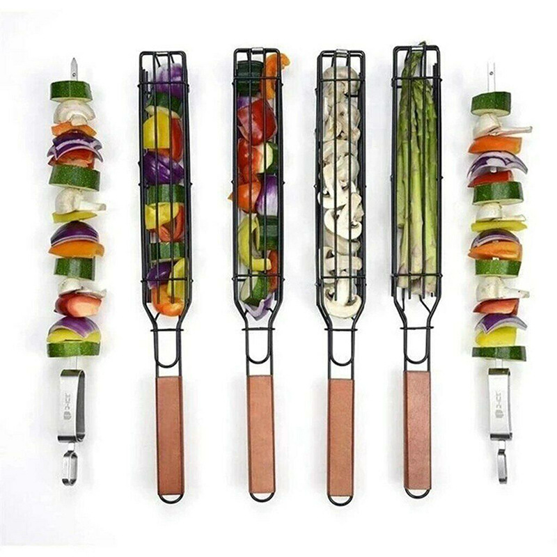 Camping barbecue BBQ Grilling Basket Charcoal grill Outdoors Grill tools Portable Nonstick Roasting meat accessories Camping barbecue BBQ Grilling Basket Charcoal grill Outdoors Grill tools Portable Nonstick Roasting meat accessories