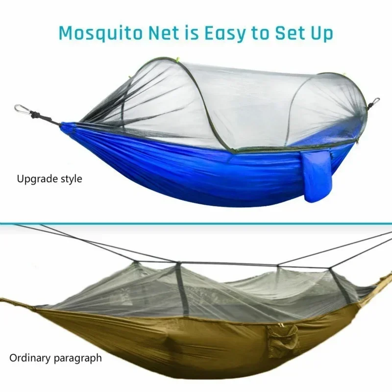 Camping Hammock with Mosquito Net Pop-Up Light Portable Outdoor Parachute Hammocks Swing Sleeping Hammock Camping Stuff Camping Hammock with Mosquito Net Pop-Up Light Portable Outdoor Parachute Hammocks Swing Sleeping Hammock Camping Stuff