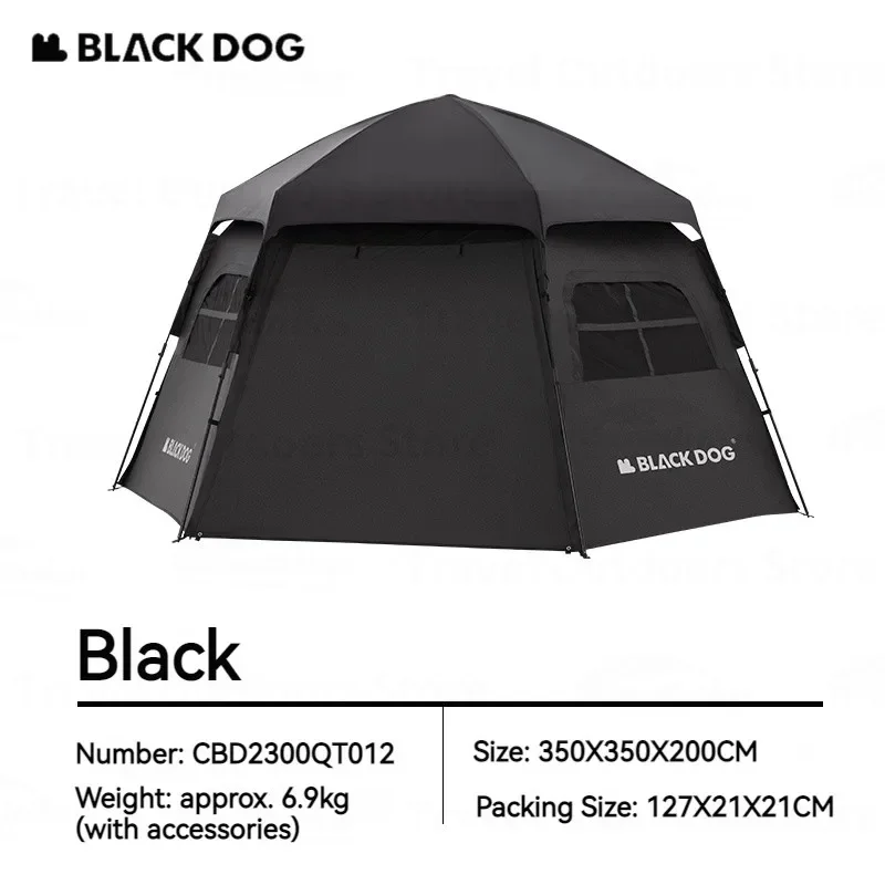 Camping Hexagon Automatic Tent 12.5㎡ Large Space 3 Window One-touch Tourist Tent Waterproof PU3000+