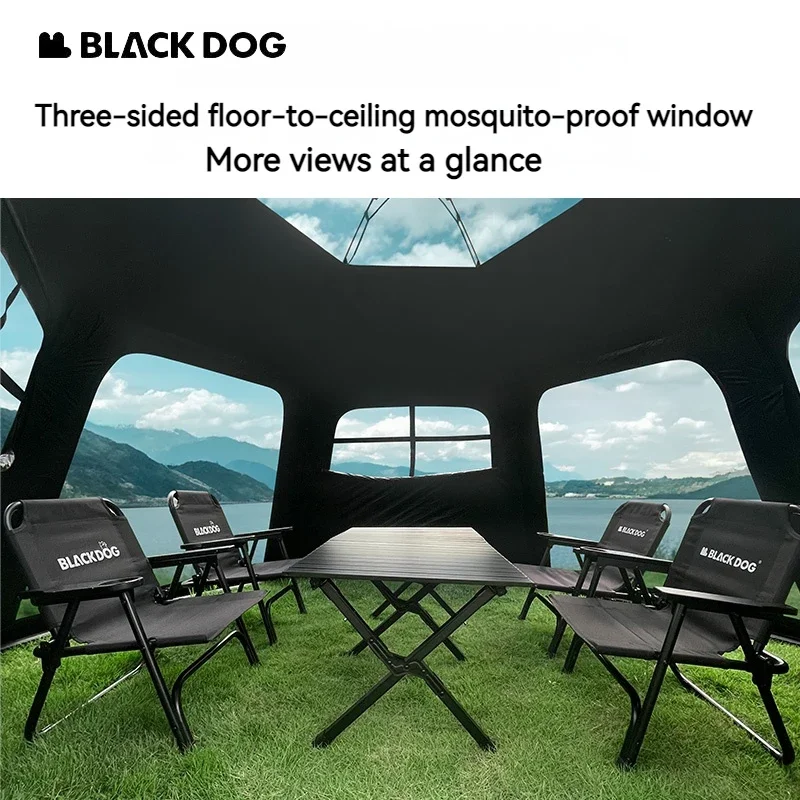 Camping Hexagon Automatic Tent 12.5㎡ Large Space 3 Window One-touch Tourist Tent Waterproof PU3000+