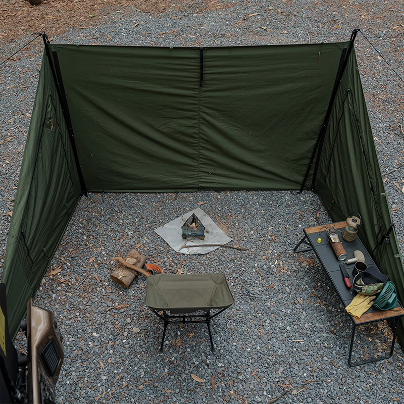 Camping Tarp Survivalist Heavy Duty Terylene Cotton Wind Tarp Sun Shelter Outdoor Cooking Tarp Tent Accessory