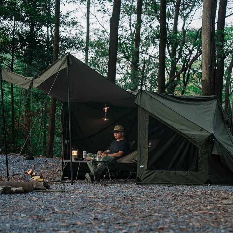 Camping Tarp Survivalist Heavy Duty Terylene Cotton Wind Tarp Sun Shelter Outdoor Cooking Tarp Tent Accessory