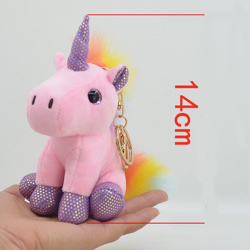 Candy Color Unicorn Plush Keychain