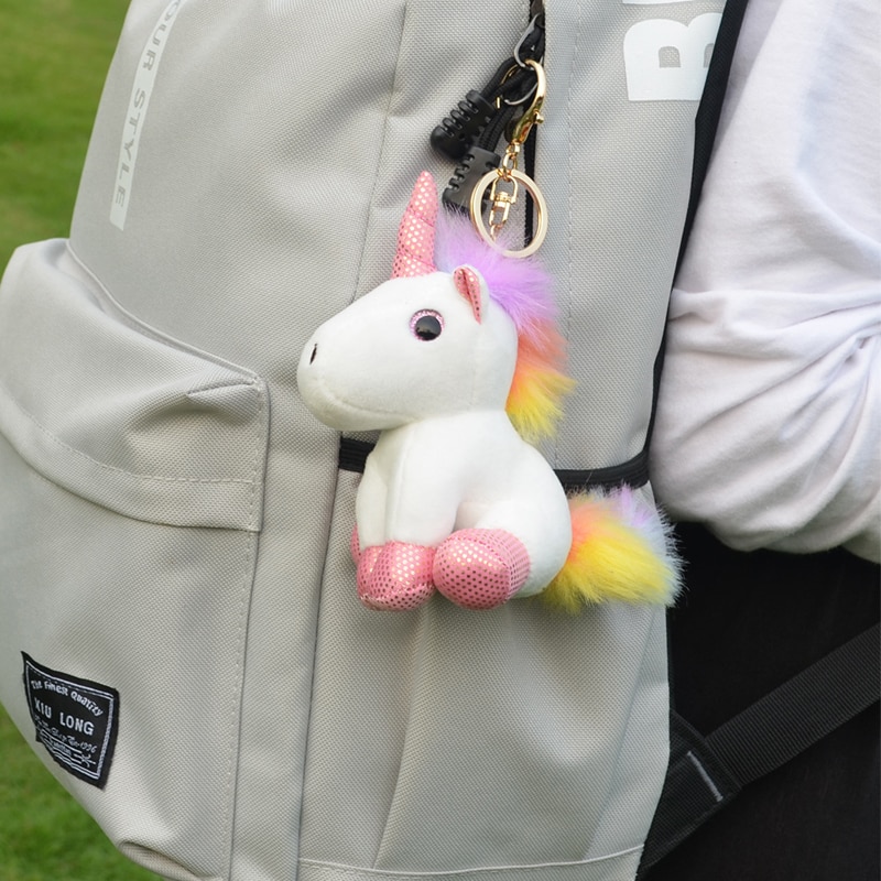 Candy Color Unicorn Plush Keychain