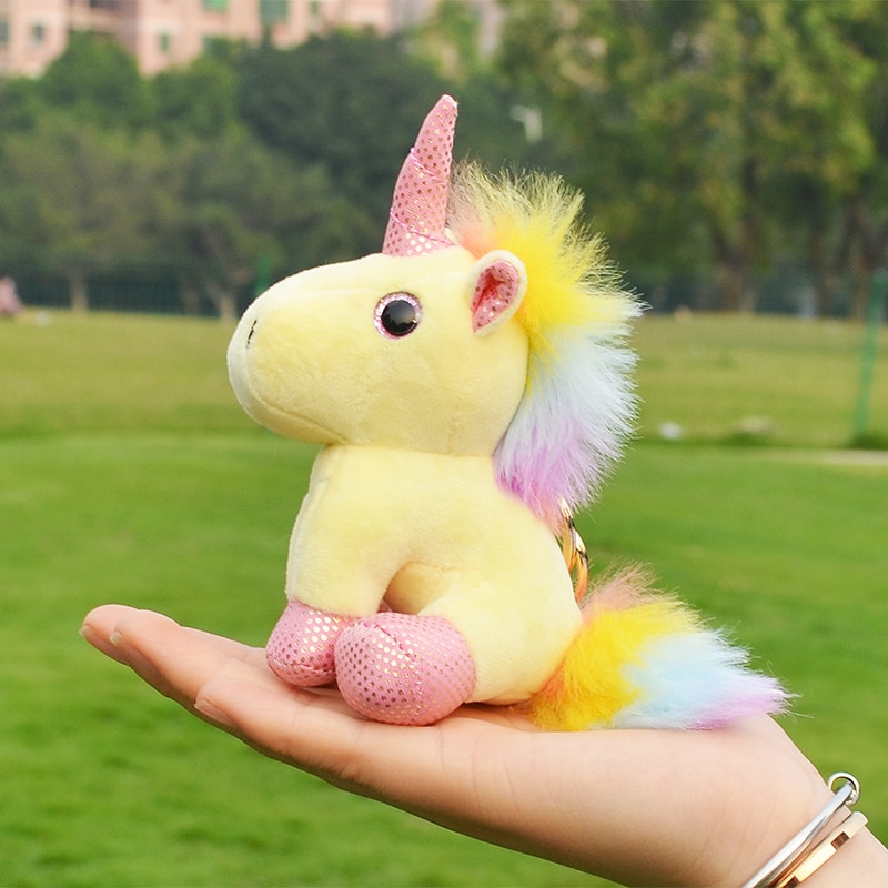 Candy Color Unicorn Plush Keychain