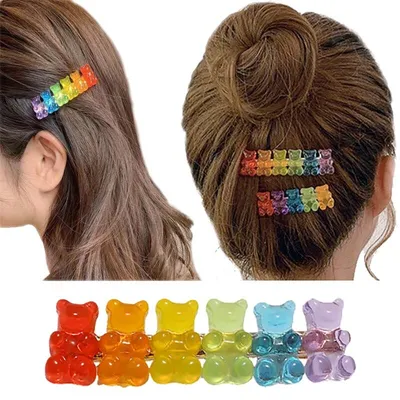 Candy Colored Gummy Bear Hair Clip