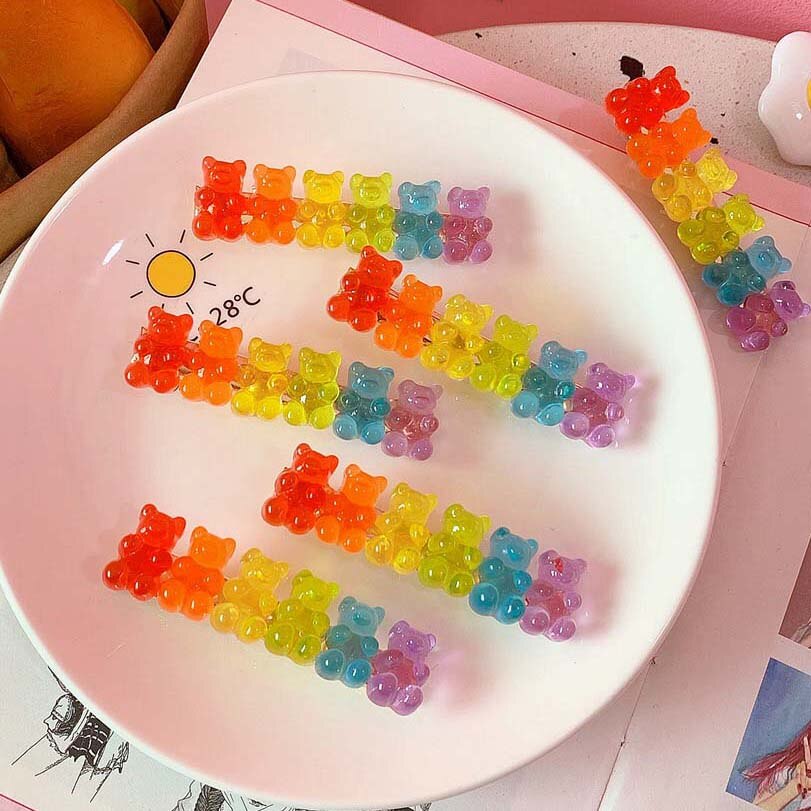 Candy Colored Gummy Bear Hair Clip
