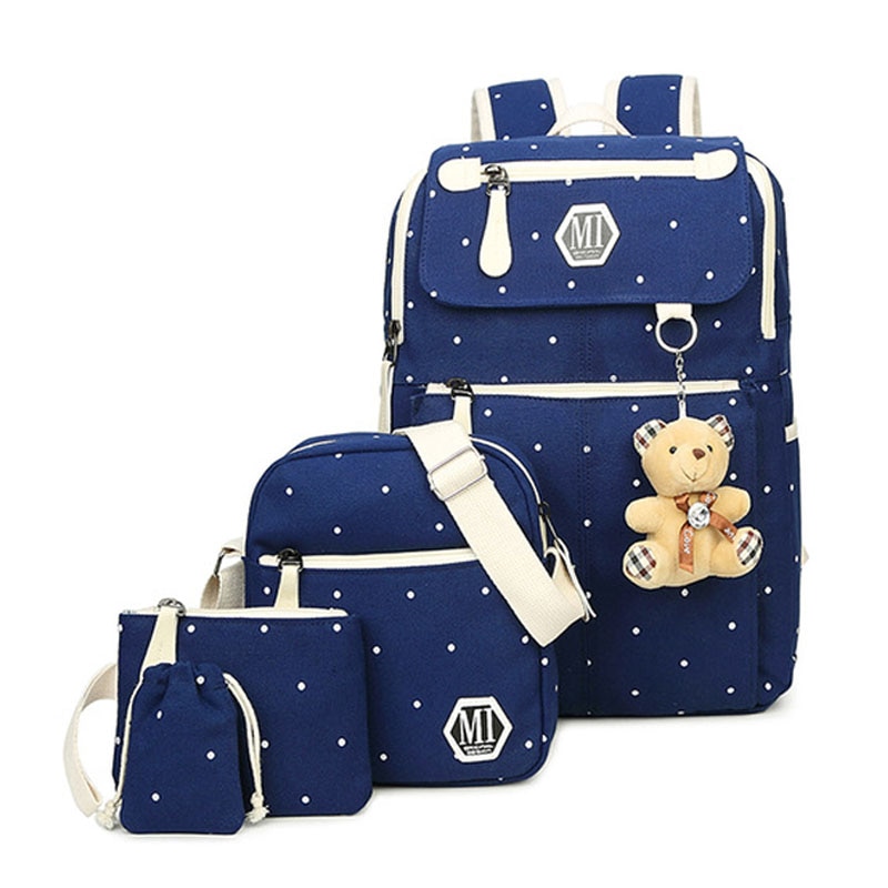 Canvas Bag Sling Backpack Set (4pc Set)