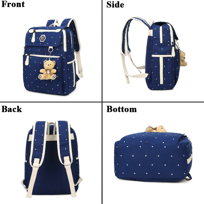 Canvas Bag Sling Backpack Set (4pc Set)
