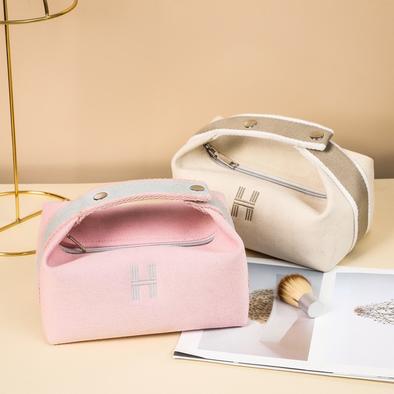 Canvas Cosmetic Bag for Women