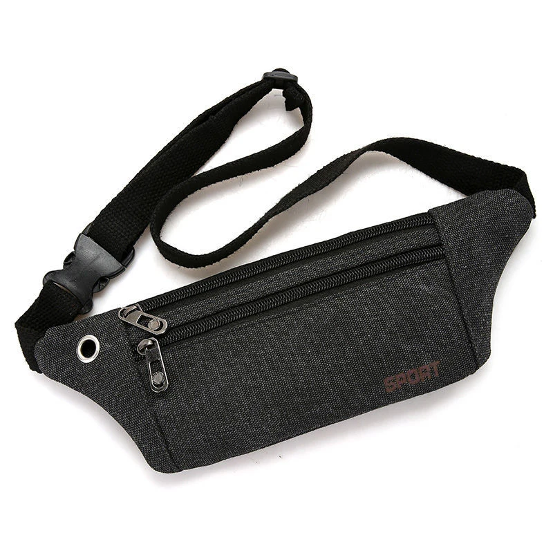 Canvas Fit Waistpack Mobile Waistpack Men's Sports Outdoor Leisure Running Anti theft Ultra Thin Invisible
