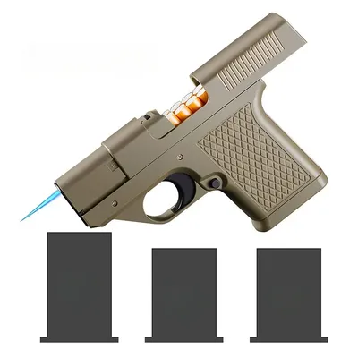 Capacity 10PCS Pistol Style Lighters with 3 Cigarette Case Jet Blue Flame Gas Lighter Windproof Cigar Lighter Gadgets Capacity 10PCS Pistol Style Lighters with 3 Cigarette Case Jet Blue Flame Gas Lighter Windproof Cigar Lighter Gadgets
