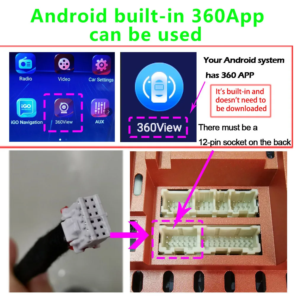 Car 360° Panoramic System Camera for Android Multimedia Screen, Android Multimedia System with 360APP Function Car 360° Panoramic System Camera for Android Multimedia Screen, Android Multimedia System with 360APP Function