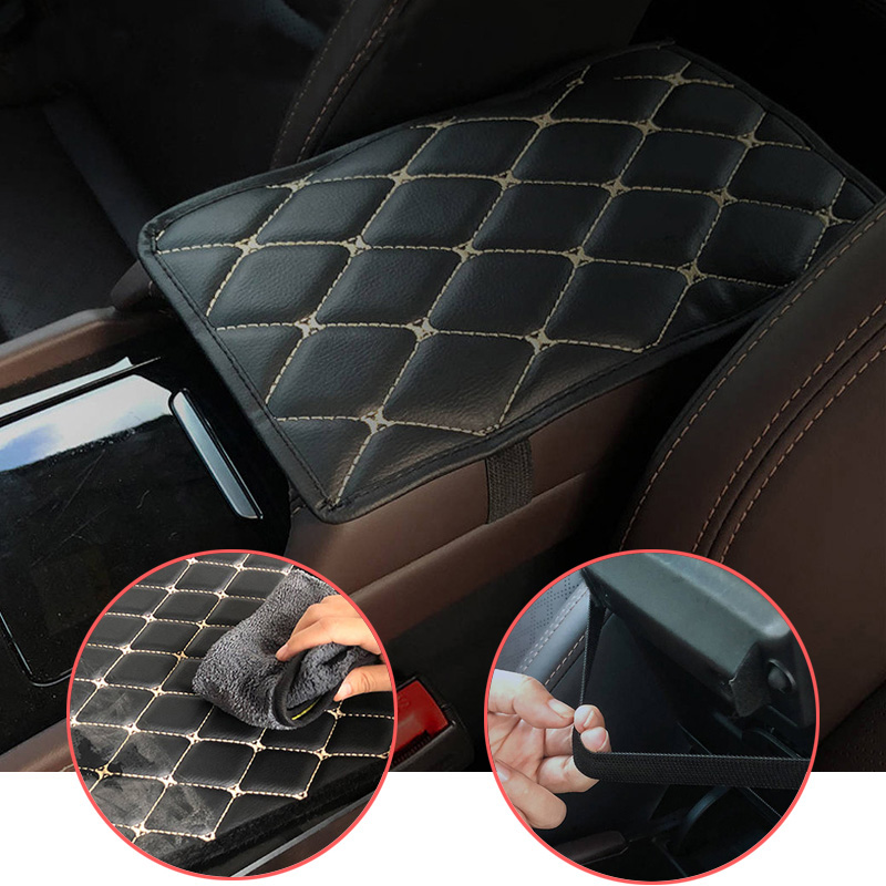 Car Arm Rest Cover Leather Mat Car Arm Rest Cover Leather Mat