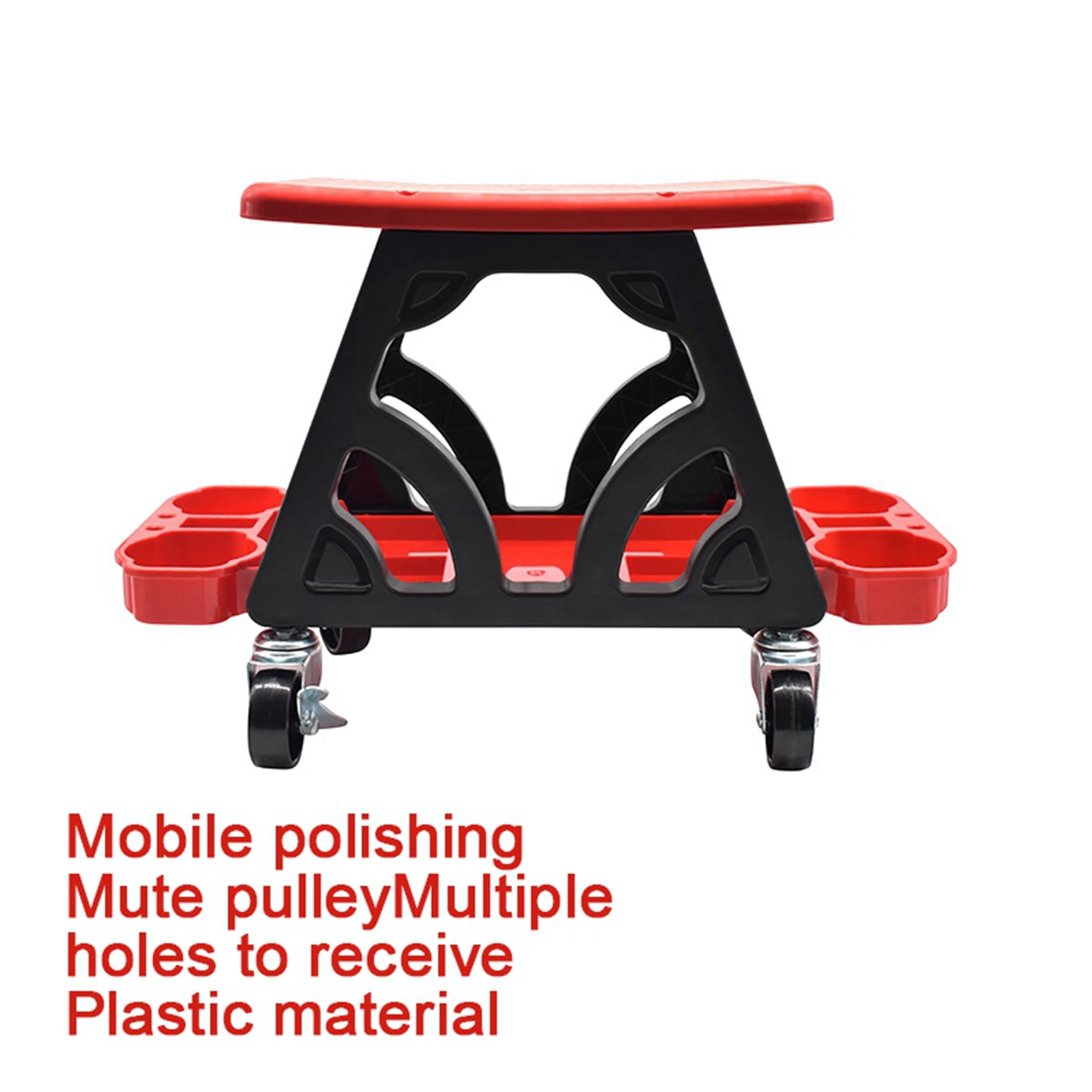 Car Detailing Stool Chair with Storage Holder Auto Workshop Bench Wheels Roller Creeper Seat Roller Mechanics Seat for