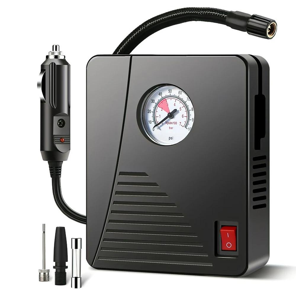 Car Electric Air Pump Mini Tire Inflator 12V 100PSI 35L/Min Portable Air Compressor For Car Motorcycles Bicycle Ball