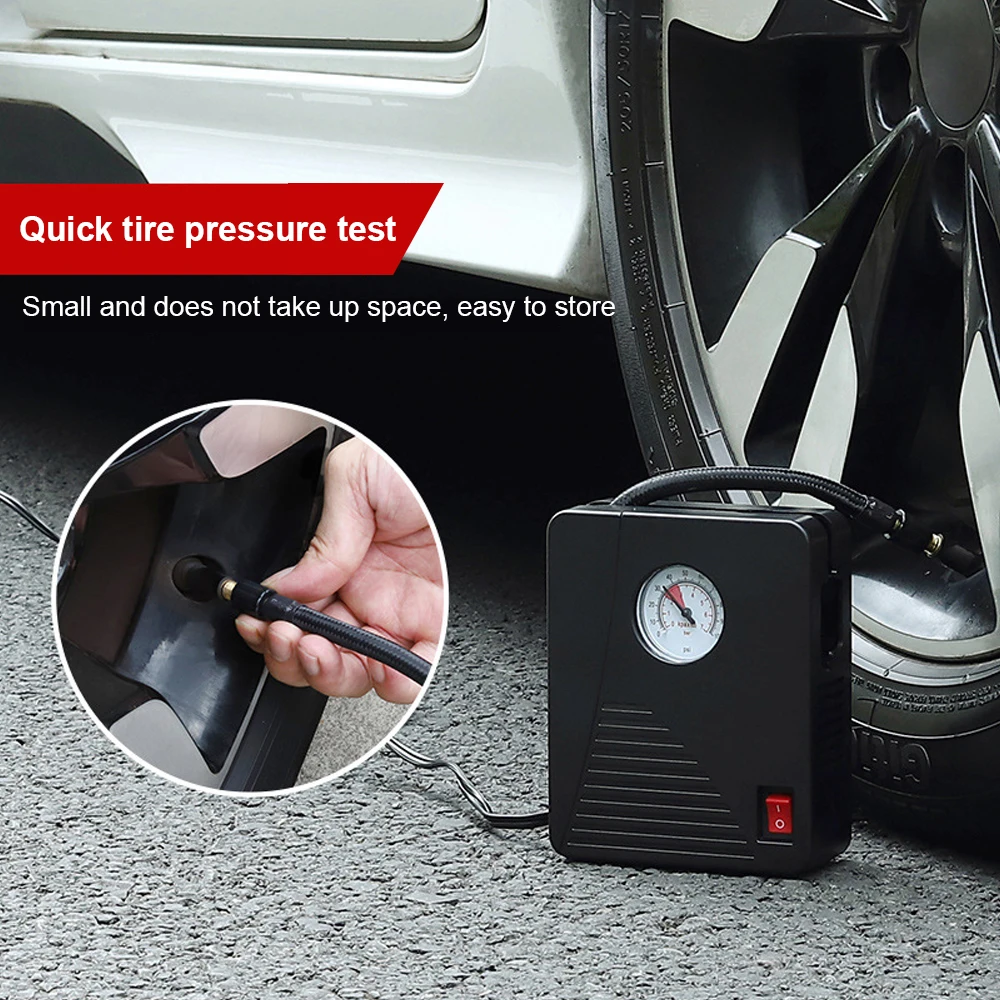 Car Electric Air Pump Mini Tire Inflator 12V 100PSI 35L/Min Portable Air Compressor For Car Motorcycles Bicycle Ball