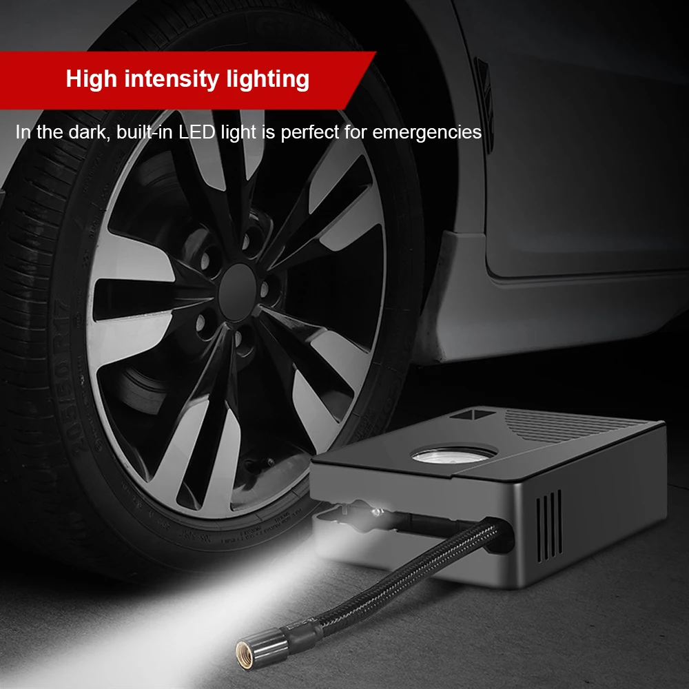 Car Electric Air Pump Mini Tire Inflator 12V 100PSI 35L/Min Portable Air Compressor For Car Motorcycles Bicycle Ball