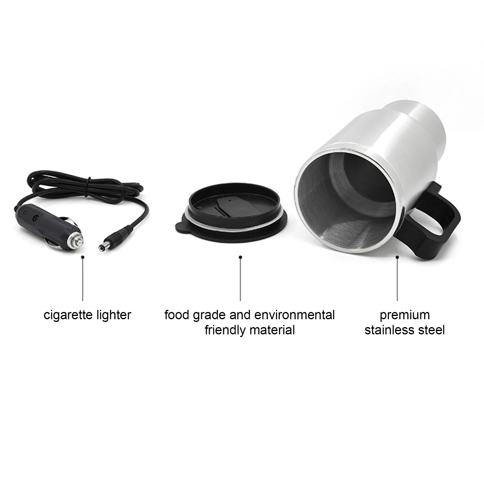 Car Electric Kettle Stainless Steel 450ml Kettle Pot Heated Automatic Shut Off for Water Tea Coffee Milk Car Kettle
