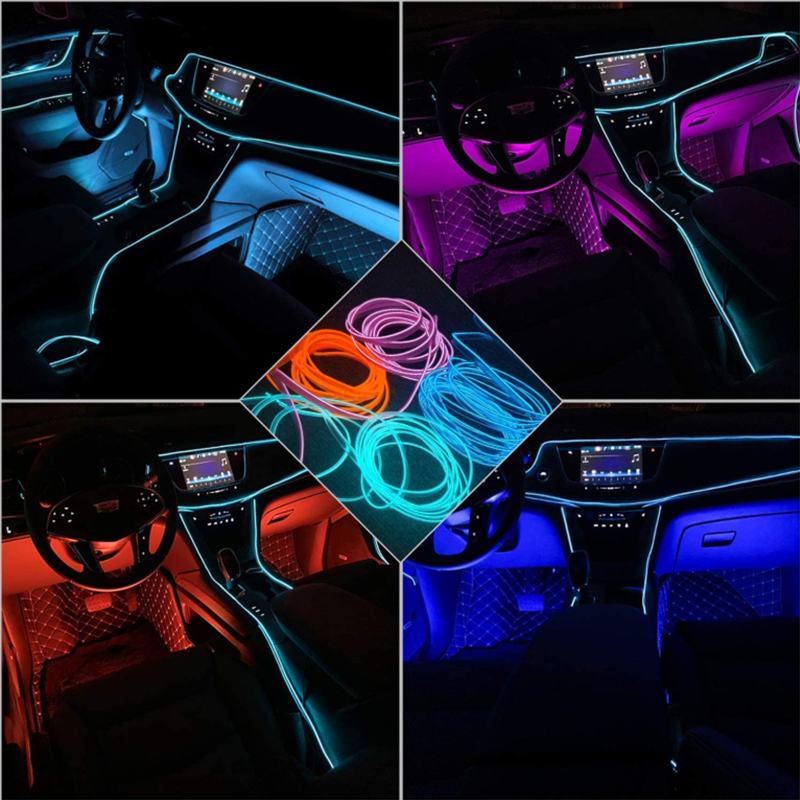 Car Environment El Wire LED USB Flexible Neon Interior Lights Assembly RGB Light For Automotive Decoration Lighting Car Environment El Wire LED USB Flexible Neon Interior Lights Assembly RGB Light For Automotive Decoration Lighting