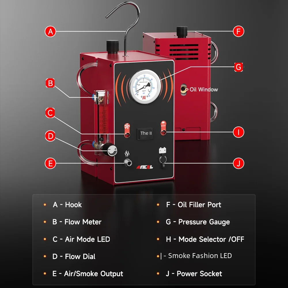 Car Evap Smoke Machine Oil Pipe Leaks Analyzer Tester Fuel Pipe Leakage Generator Auto EVAP System Diagnostic Tools