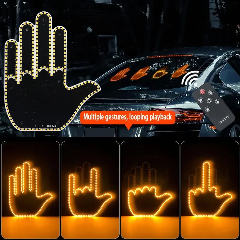 Car Finger Light With Remote Control Cool Funny Remote Control Led Lighting Road Rage Middle Finger Gesture Palm Light Car Finger Light With Remote Control Cool Funny Remote Control Led Lighting Road Rage Middle Finger Gesture Palm Light