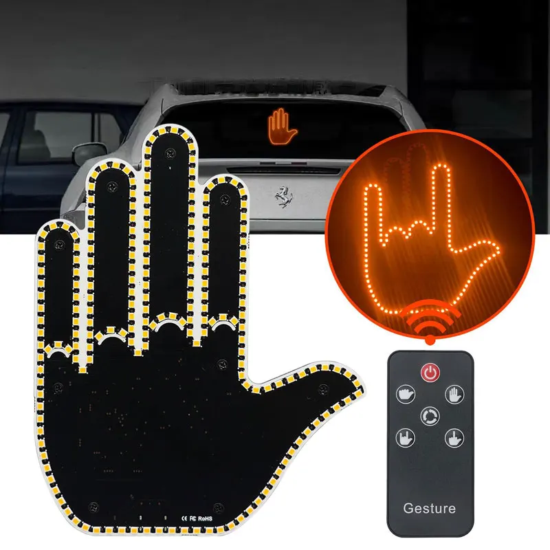 Car Finger Light With Remote Control Cool Funny Remote Control Led Lighting Road Rage Middle Finger Gesture Palm Light Car Finger Light With Remote Control Cool Funny Remote Control Led Lighting Road Rage Middle Finger Gesture Palm Light
