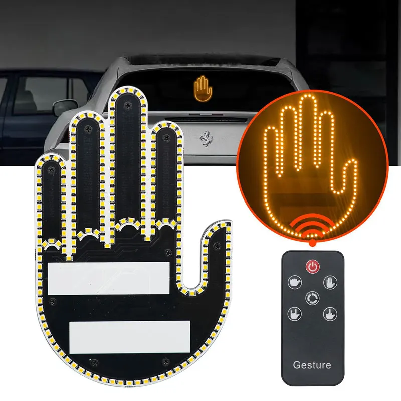 Car Finger Light With Remote Control Cool Funny Remote Control Led Lighting Road Rage Middle Finger Gesture Palm Light Car Finger Light With Remote Control Cool Funny Remote Control Led Lighting Road Rage Middle Finger Gesture Palm Light