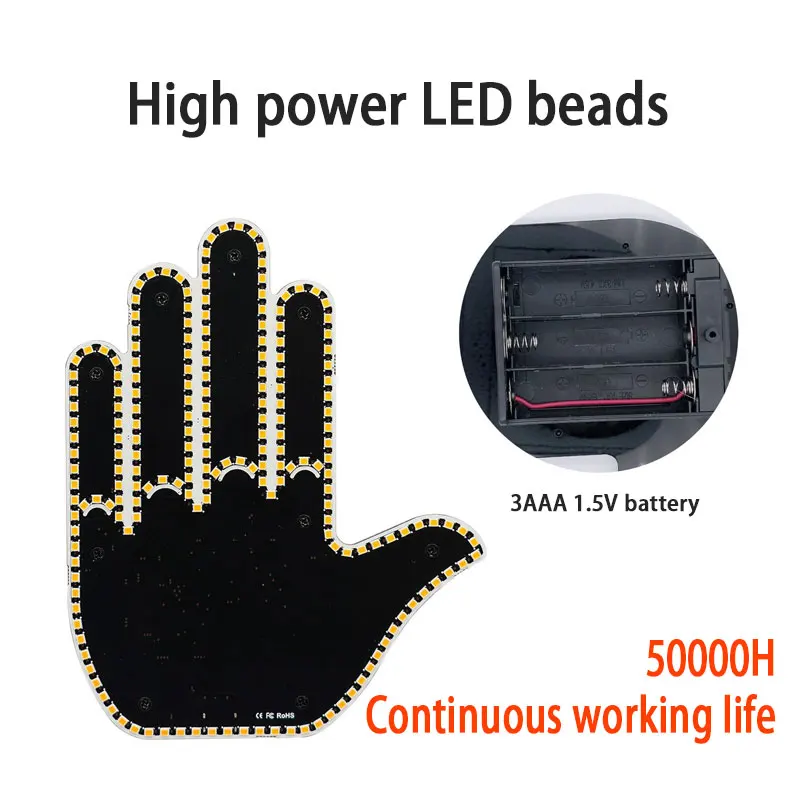 Car Finger Light With Remote Control Cool Funny Remote Control Led Lighting Road Rage Middle Finger Gesture Palm Light Car Finger Light With Remote Control Cool Funny Remote Control Led Lighting Road Rage Middle Finger Gesture Palm Light