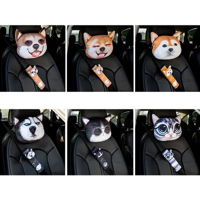 Car Headrest Pillow with Seatbelt Cover Car Headrest Pillow with Seatbelt Cover