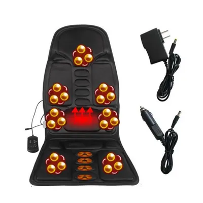 Car Home Office Full-Body Massage Cushion Heat 7 Motors Vibrate Mattress Back Neck Mat Chair Massage Relaxation Seat 12V