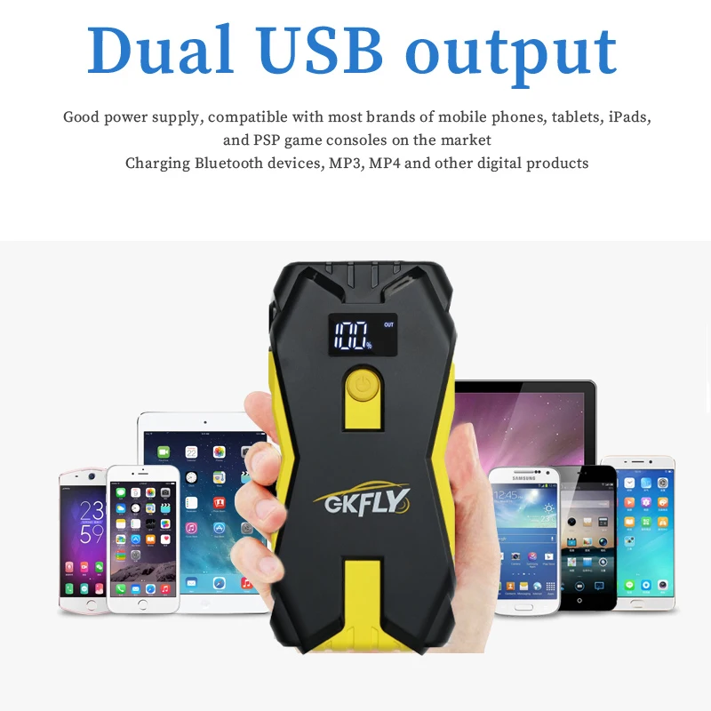 Car Jump Starter Portable 12V Petrol Diesel Starting Device Cables Portable Power Bank 1200A Car Battery Charger Buster Car Jump Starter Portable 12V Petrol Diesel Starting Device Cables Portable Power Bank 1200A Car Battery Charger Buster