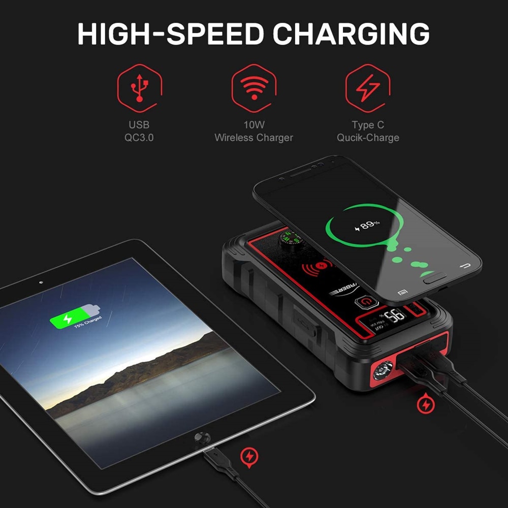 Car Jump Starter Powerbank with LCD Screen Car Jump Starter Powerbank with LCD Screen