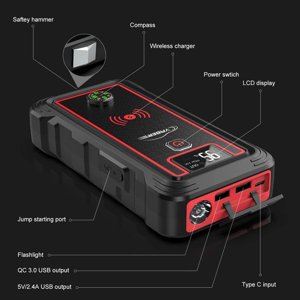 Car Jump Starter Powerbank with LCD Screen Car Jump Starter Powerbank with LCD Screen