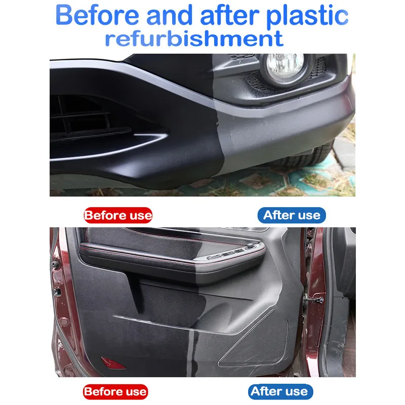 Car Plastic Restorer Coating Agent Auto Plastic Rubber Exterior Repair Clean Refresh Restoration Agent Black Shine Seal Car Plastic Restorer Coating Agent Auto Plastic Rubber Exterior Repair Clean Refresh Restoration Agent Black Shine Seal