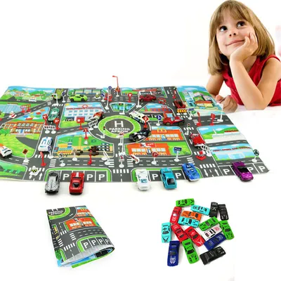 Car Play Mat Parking Road Map Car Play Mat Parking Road Map