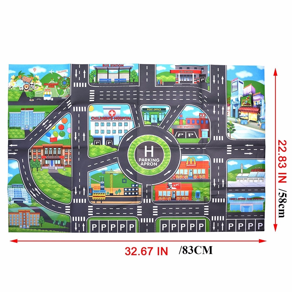 Car Play Mat Parking Road Map Car Play Mat Parking Road Map