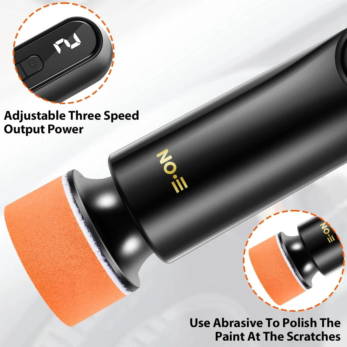 Car Polisher Machine 2000mAh Mini Cordless Electric Polishing Wax Tool Adjustable 3 Speeds LED Display Auto Polish for