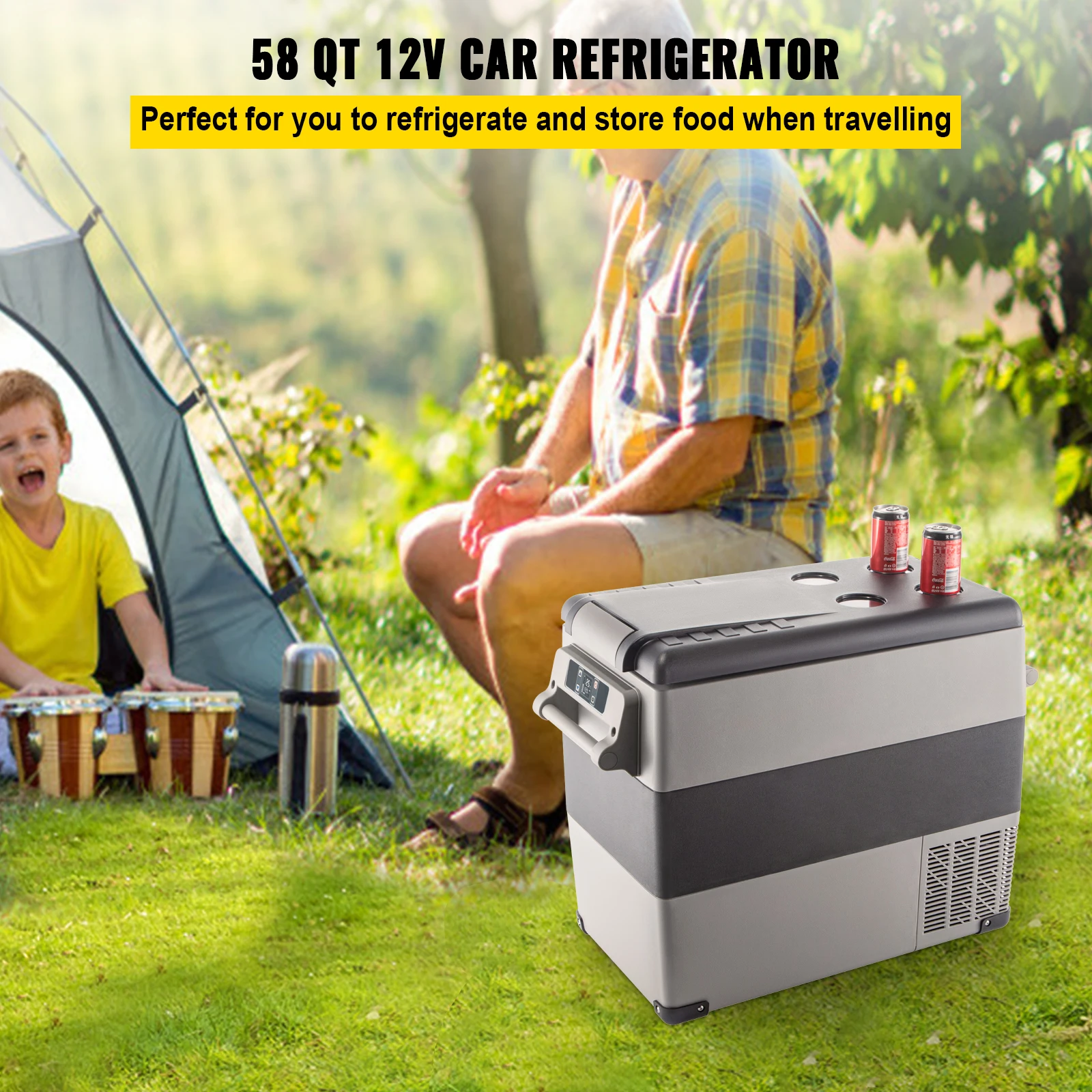 Car Refrigerator Mini Fridge 22L 35L 45L 55L Freezer Portable Compressor Cooler 12/24V DC 110-240V Ice Box for Camping
