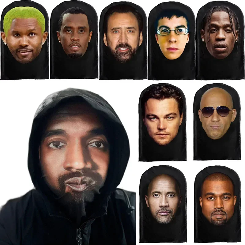 Car Seat Headrest Full Face Cover Visual Mesh Simulation Kanye Kobe Mask Cosplay For Car Interior Seats Halloween
