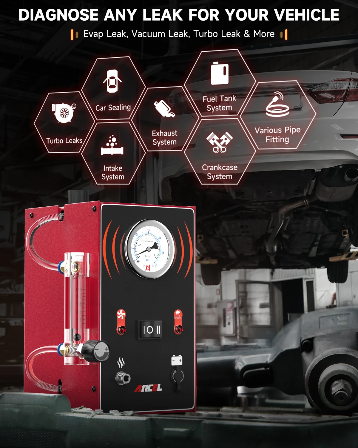 Car Smoke Leak Detector EVAP Pipe Smoking Generator Pipe Leakage Analyzer Tester EVAP System Diagnostic Tools Car Smoke Leak Detector EVAP Pipe Smoking Generator Pipe Leakage Analyzer Tester EVAP System Diagnostic Tools
