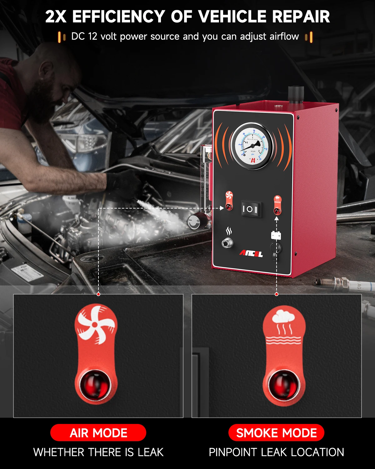 Car Smoke Leak Detector EVAP Pipe Smoking Generator Pipe Leakage Analyzer Tester EVAP System Diagnostic Tools Car Smoke Leak Detector EVAP Pipe Smoking Generator Pipe Leakage Analyzer Tester EVAP System Diagnostic Tools