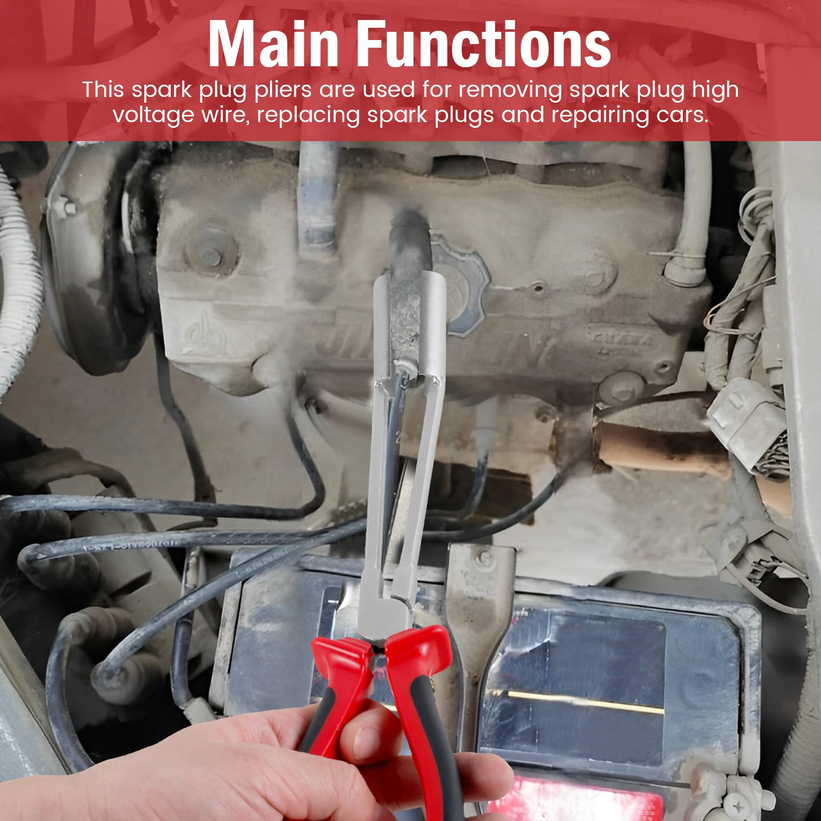 Car Spark Plug Pliers High Voltage Cylinder Cable Removal Tool Carbon Steel Car Spark Plug Wire Removal Pliers Tool for Car Spark Plug Pliers High Voltage Cylinder Cable Removal Tool Carbon Steel Car Spark Plug Wire Removal Pliers Tool for
