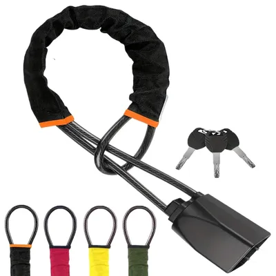 Car Steering Wheel Lock Reinforced Cable Lock in Red Blue Yellow Black Four Colors Automotive Security Deterrent Car Steering Wheel Lock Reinforced Cable Lock in Red Blue Yellow Black Four Colors Automotive Security Deterrent
