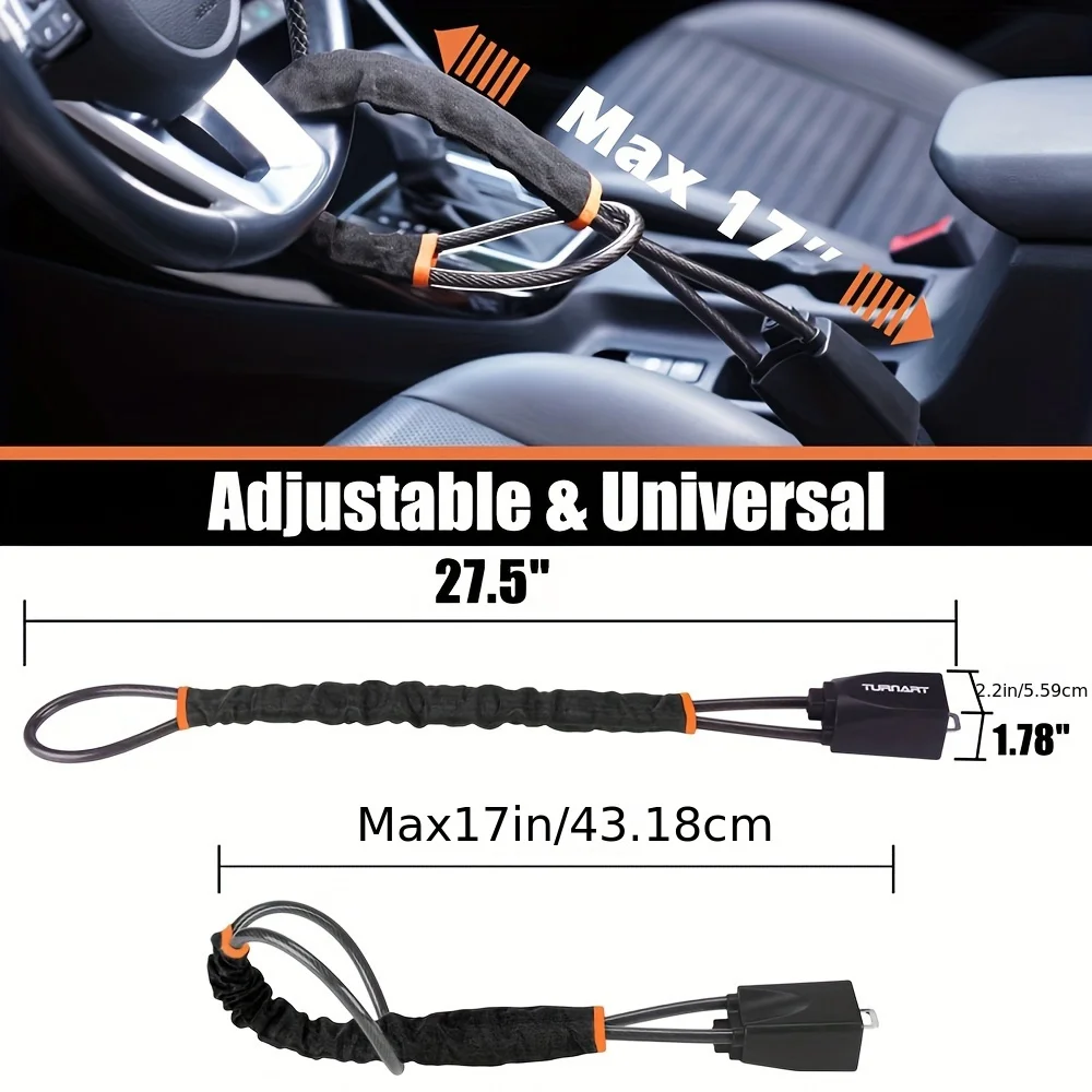 Car Steering Wheel Lock Reinforced Cable Lock in Red Blue Yellow Black Four Colors Automotive Security Deterrent Car Steering Wheel Lock Reinforced Cable Lock in Red Blue Yellow Black Four Colors Automotive Security Deterrent
