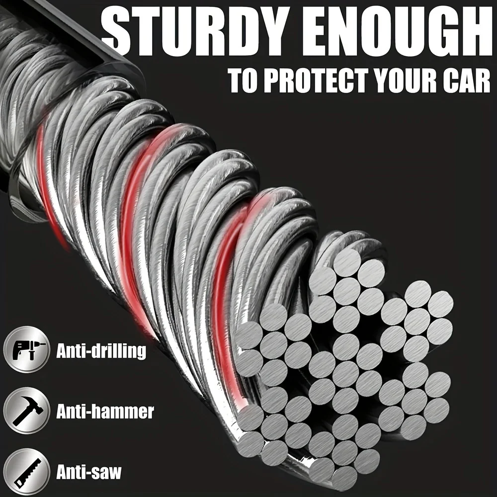 Car Steering Wheel Lock Reinforced Cable Lock in Red Blue Yellow Black Four Colors Automotive Security Deterrent Car Steering Wheel Lock Reinforced Cable Lock in Red Blue Yellow Black Four Colors Automotive Security Deterrent