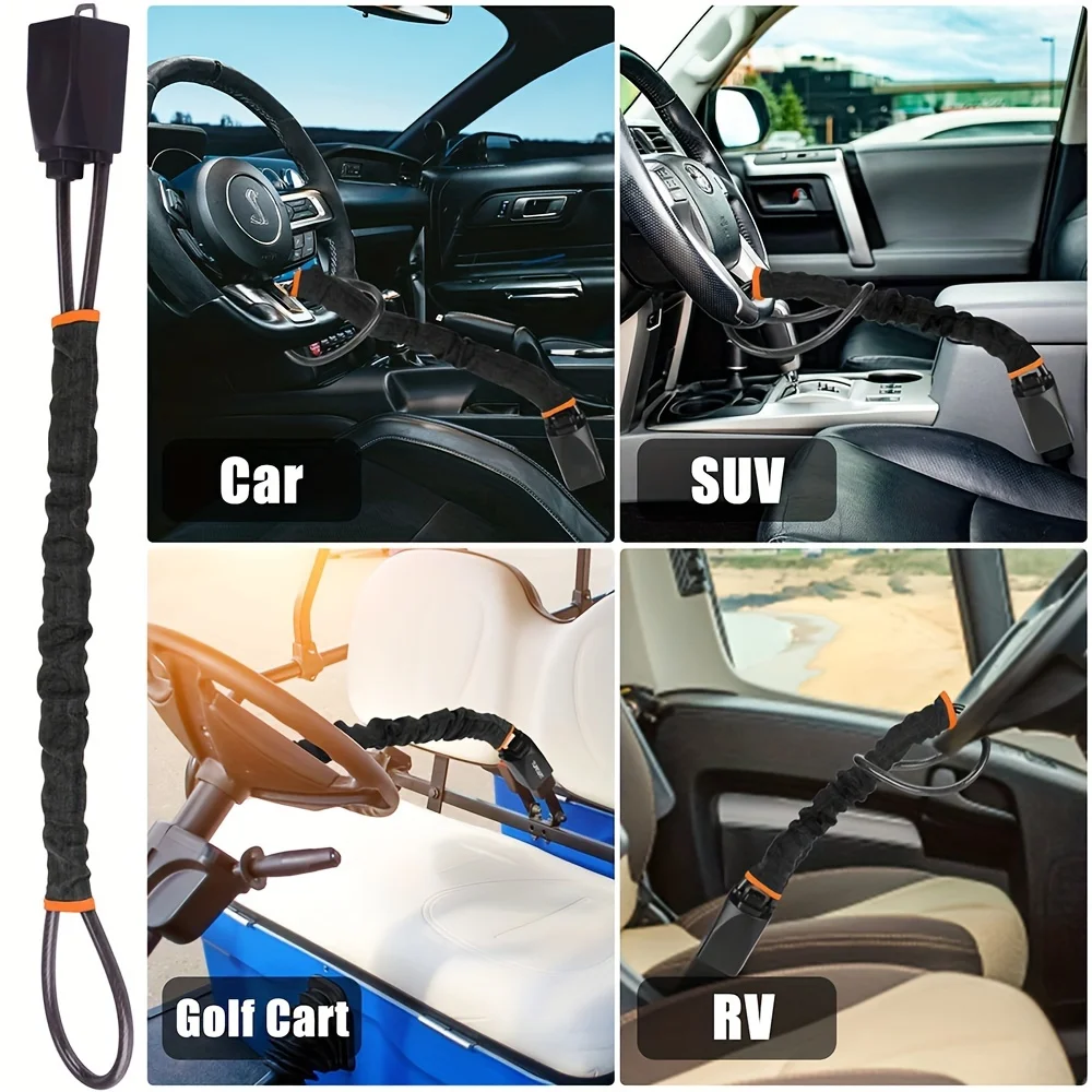 Car Steering Wheel Lock Reinforced Cable Lock in Red Blue Yellow Black Four Colors Automotive Security Deterrent Car Steering Wheel Lock Reinforced Cable Lock in Red Blue Yellow Black Four Colors Automotive Security Deterrent