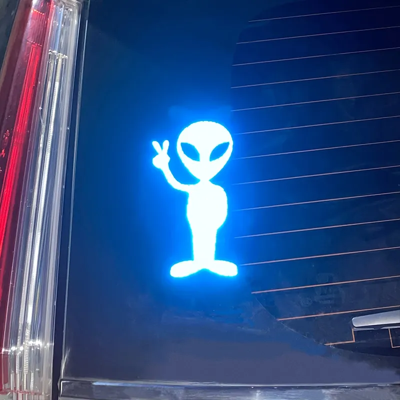 Car Sticker Personality Fashion Alien Peace Highly Reflective Car Sticker Personality Fashion Alien Peace Highly Reflective
