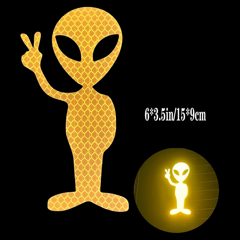 Car Sticker Personality Fashion Alien Peace Highly Reflective Car Sticker Personality Fashion Alien Peace Highly Reflective